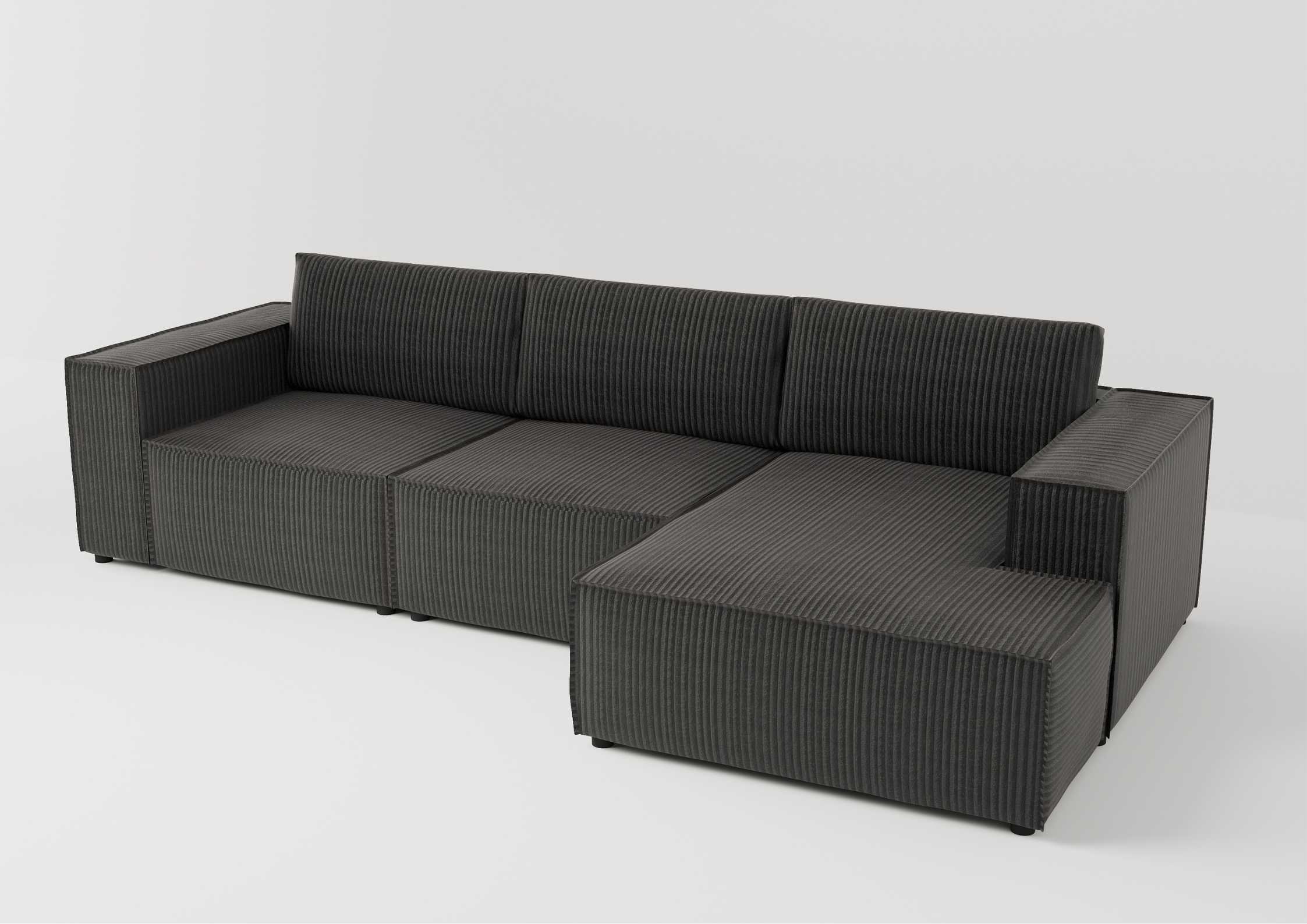 Modułowy narożnik z przeszyciami w kolorze czarnym